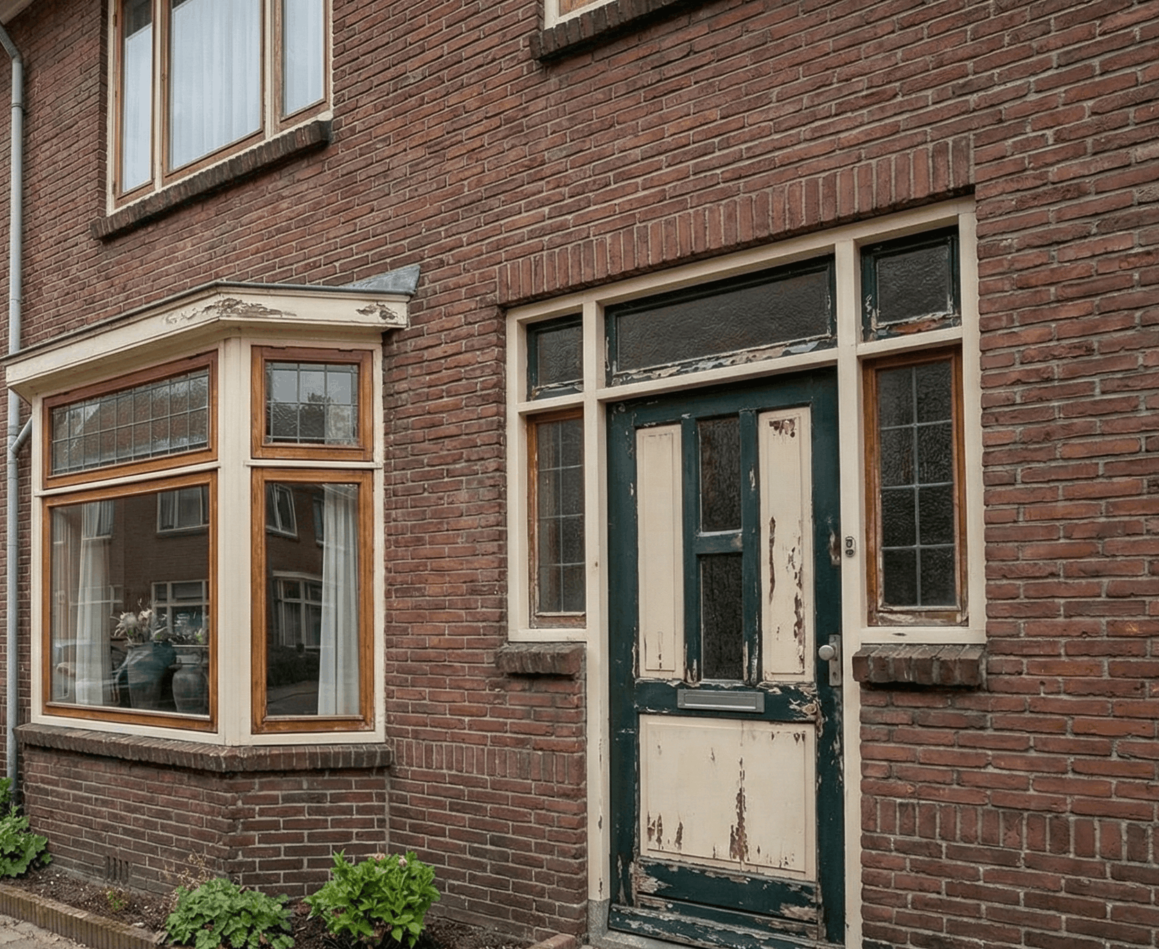Jaren ’30 houten kozijnen in Alkmaar, voor de renovatie